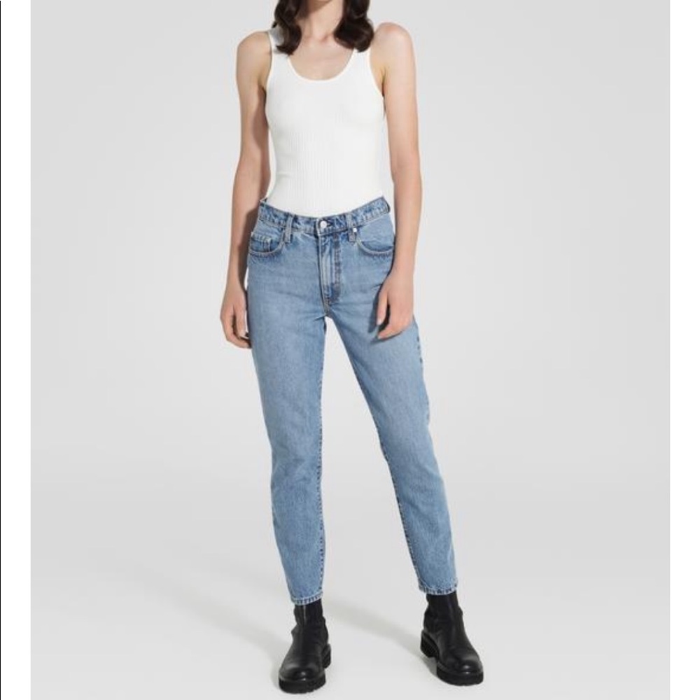 NWT. NOBODY BASSETTE HIGH RISE SLIM FIT ANKLE LENGTH IN FOREVER